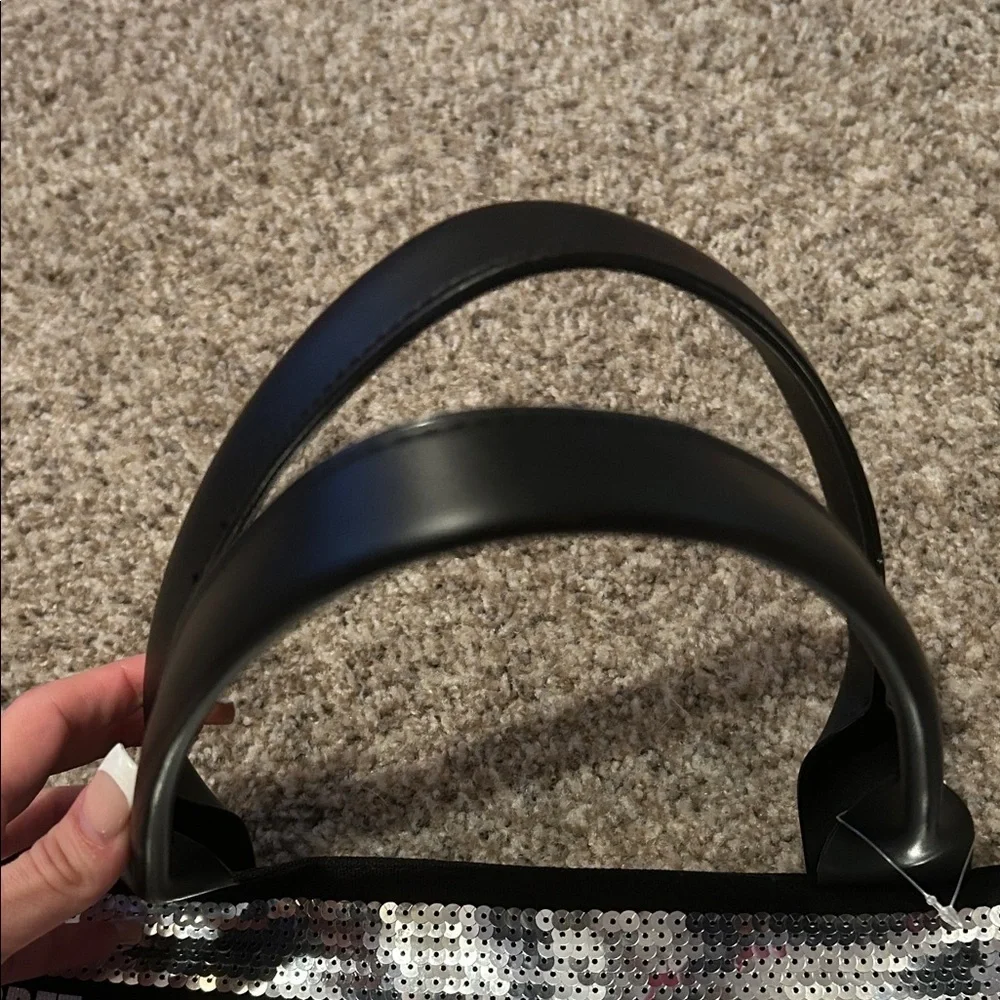 Victoria's Secret Black and Silver Striped Tote